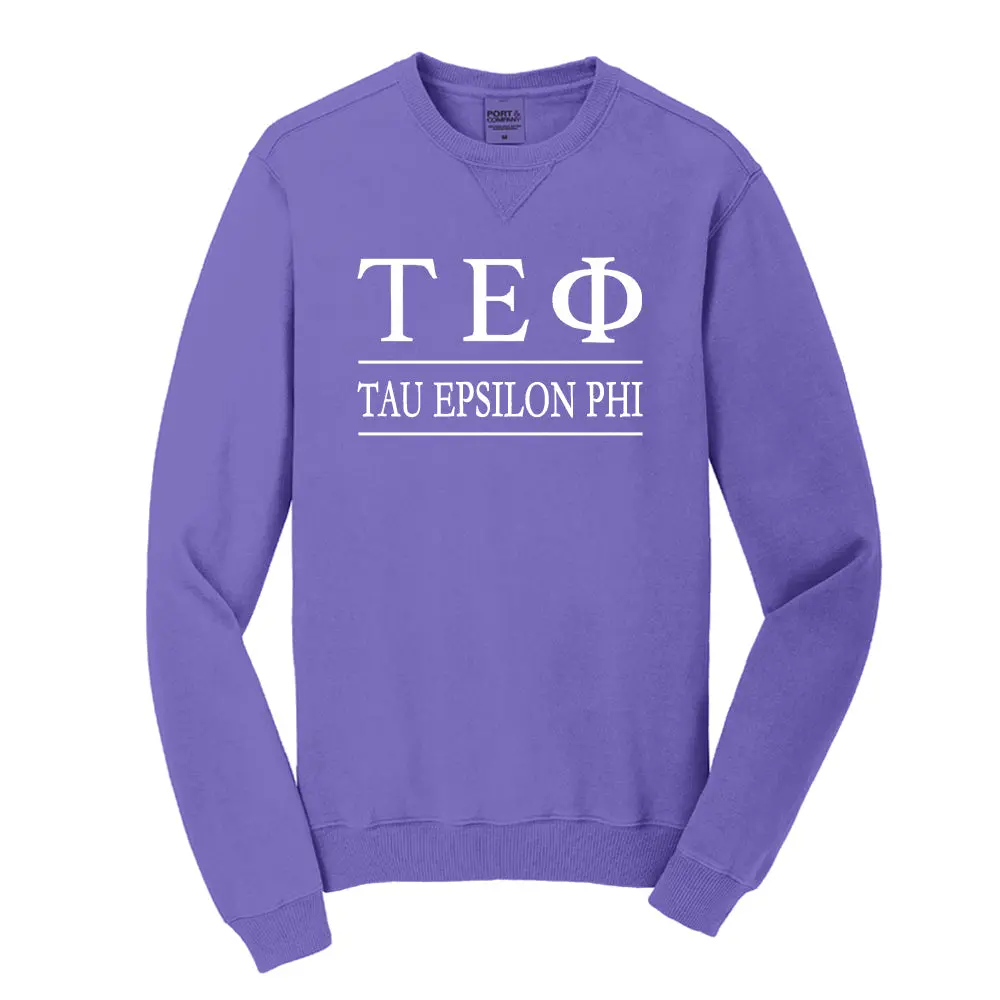 Tau Epsilon Phi Beach Washed Crewneck Sweatshirt 1