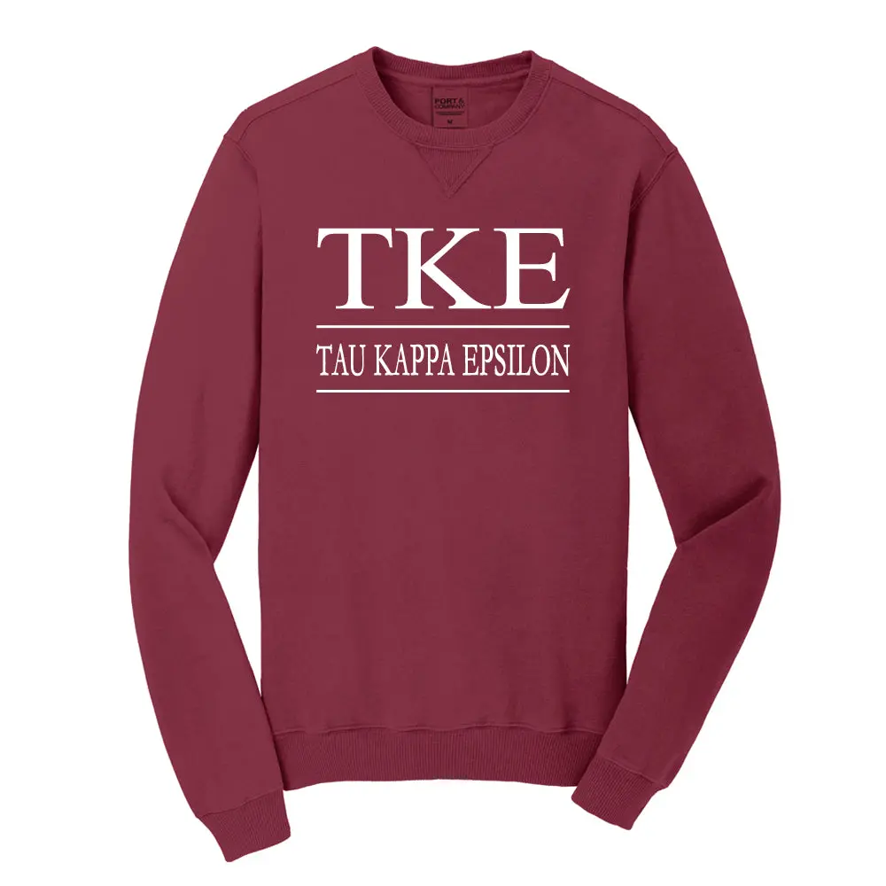Tau Kappa Epsilon Beach Washed Crewneck Sweatshirt 1