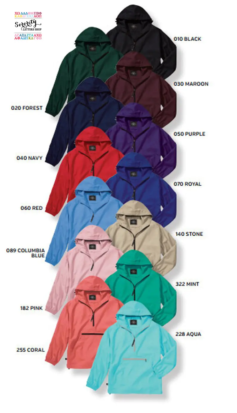 Zeta Tau Alpha Classic Solid Lightweight Pullover Windbreaker 3