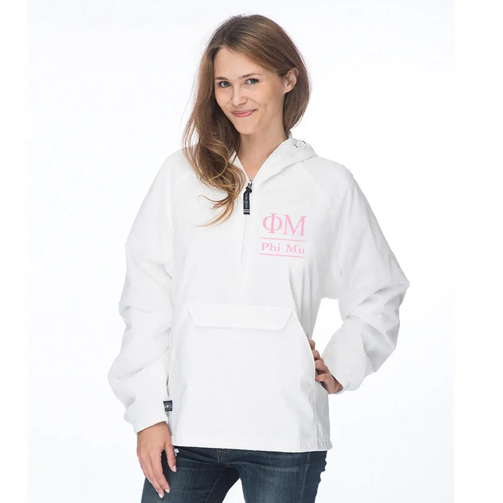 Phi Mu Classic Solid Pullover Windbreaker - Lined 1