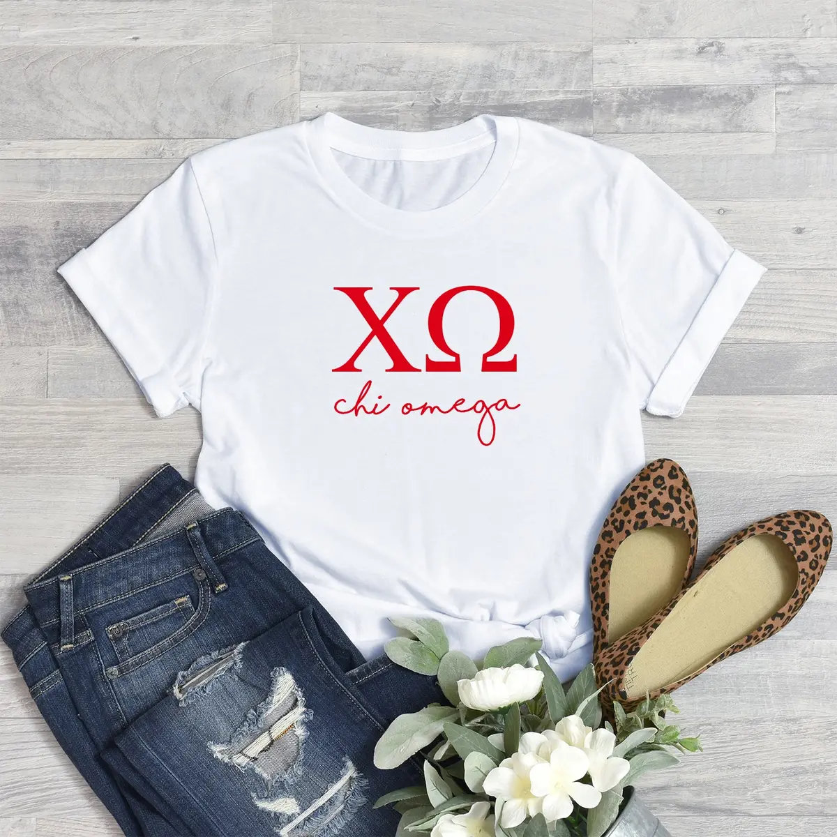 Chi Omega Short Sleeve T-Shirt - Shorelines Tee 1