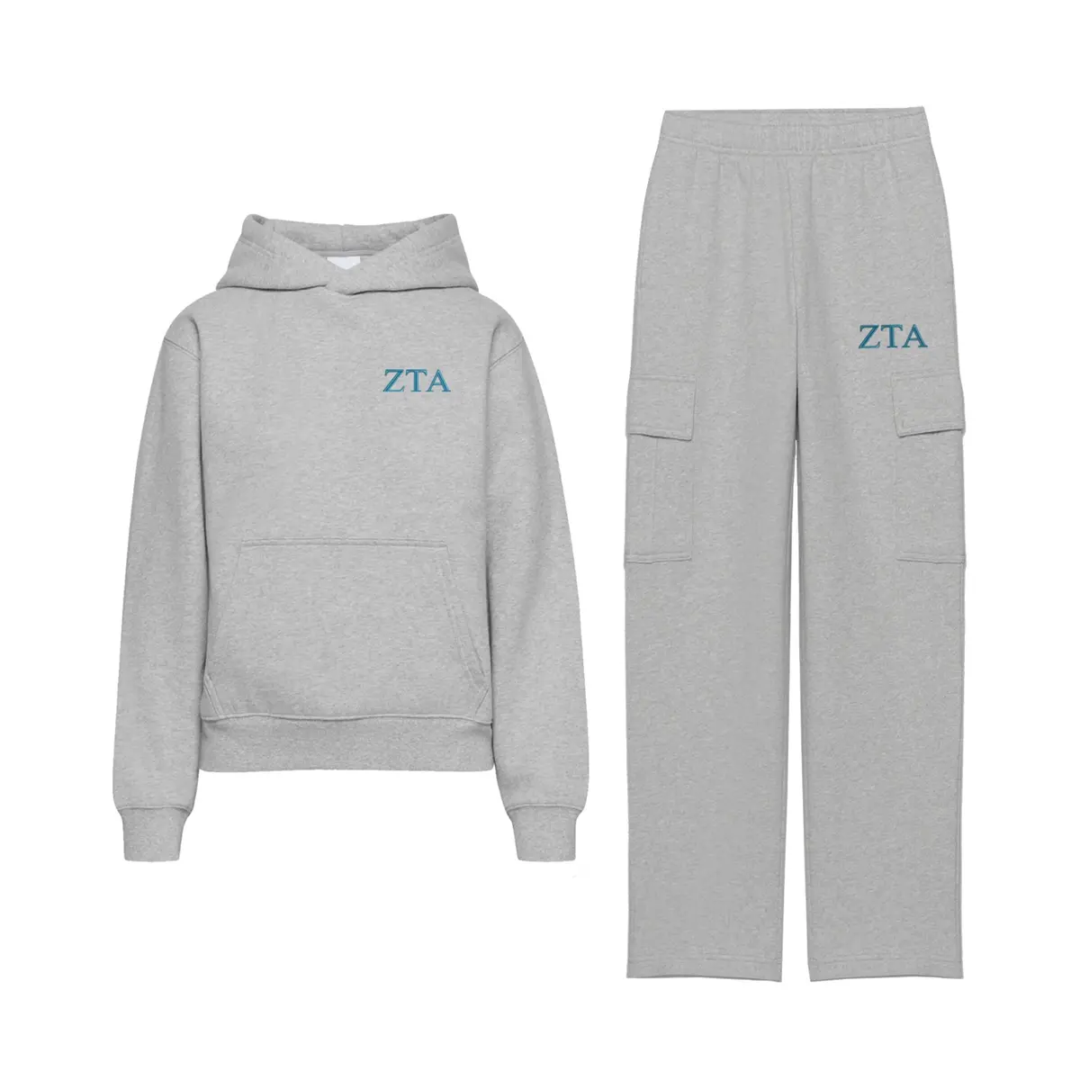 Zeta Tau Alpha Fave Fit Fleece Cargo Hoodie Set 1