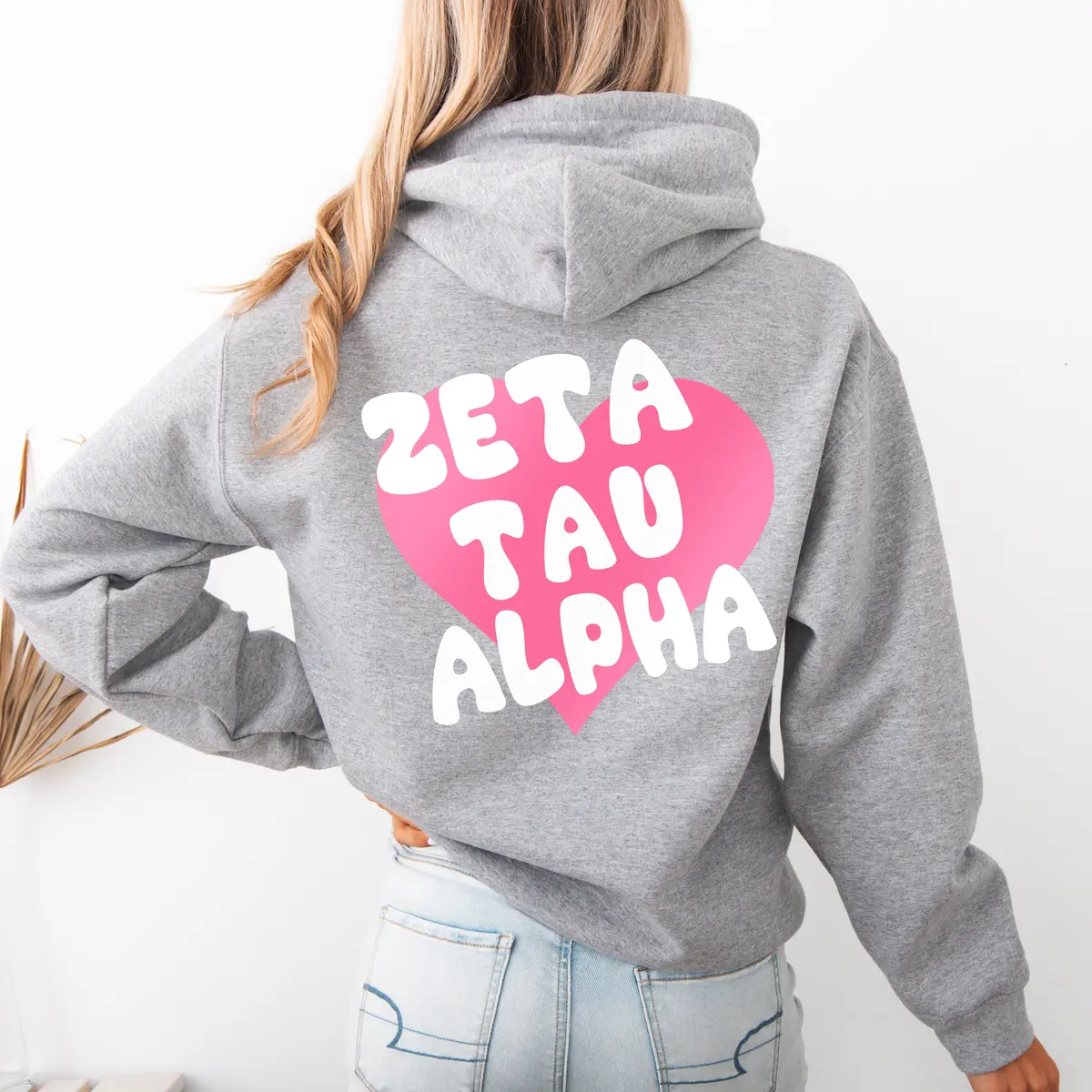 Zeta Tau Alpha Heart Pullover Hoodie 1