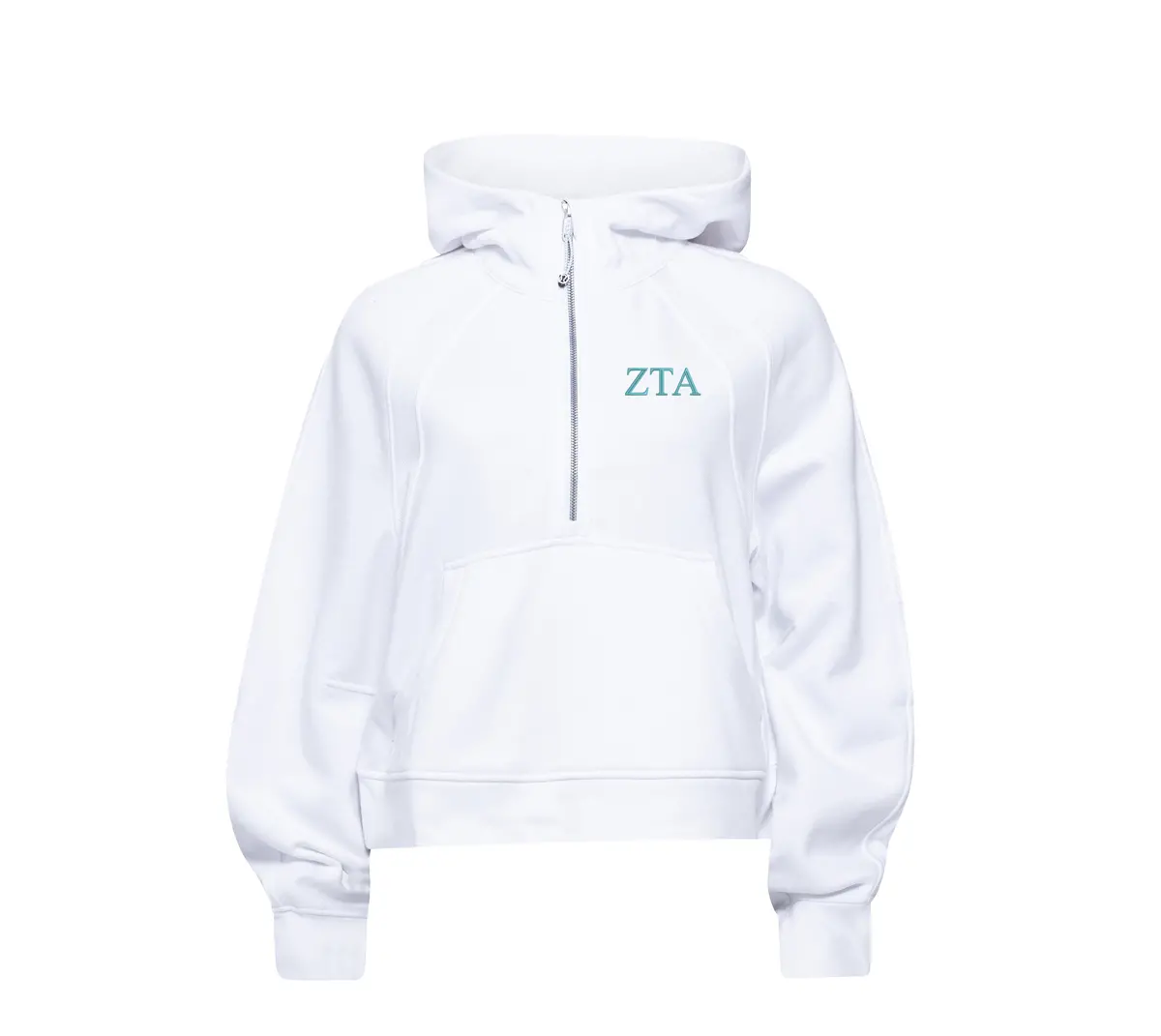 Zeta Tau Alpha Lululemon Scuba Oversized Half-Zip Hoodie - White 1