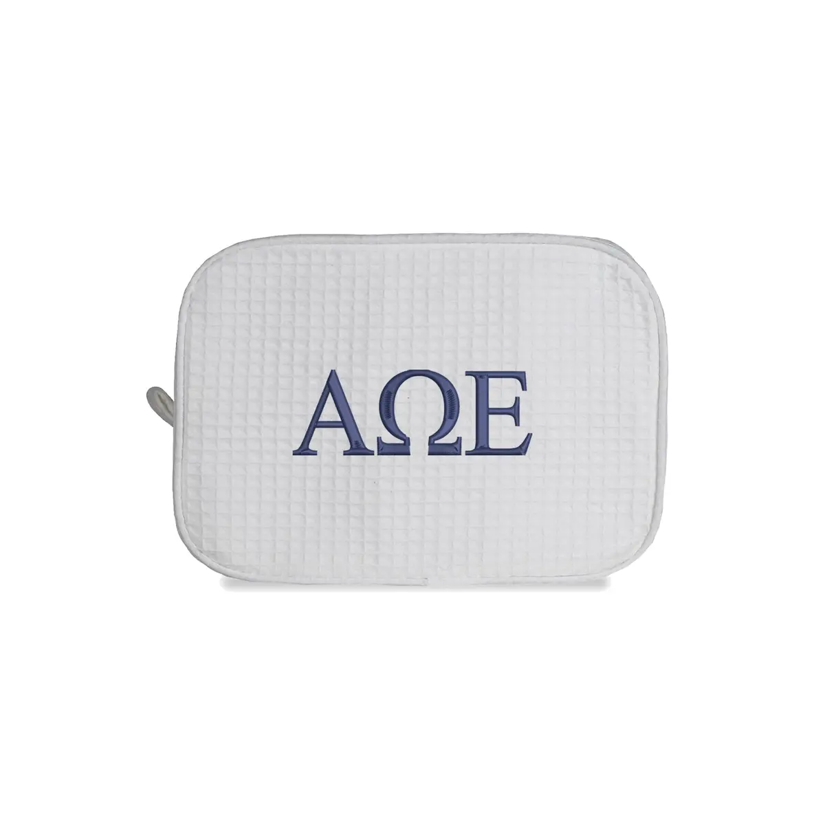 Alpha Omega Epsilon Waffle Weave Cosmetic Bag 1
