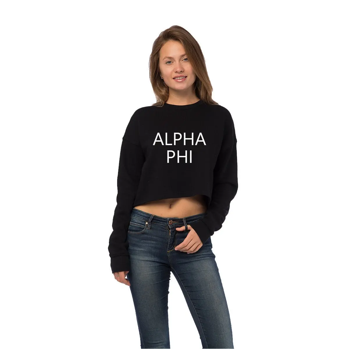 Alpha Phi Cropped Crew Fleece 1