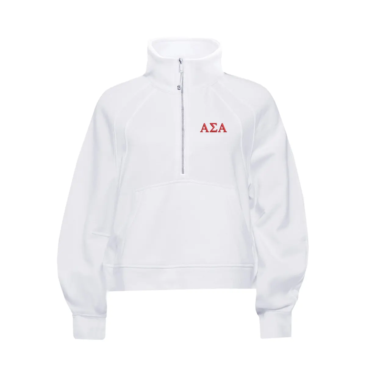 Alpha Sigma Alpha Lululemon Scuba Oversized Funnel-Neck Half Zip - White 1