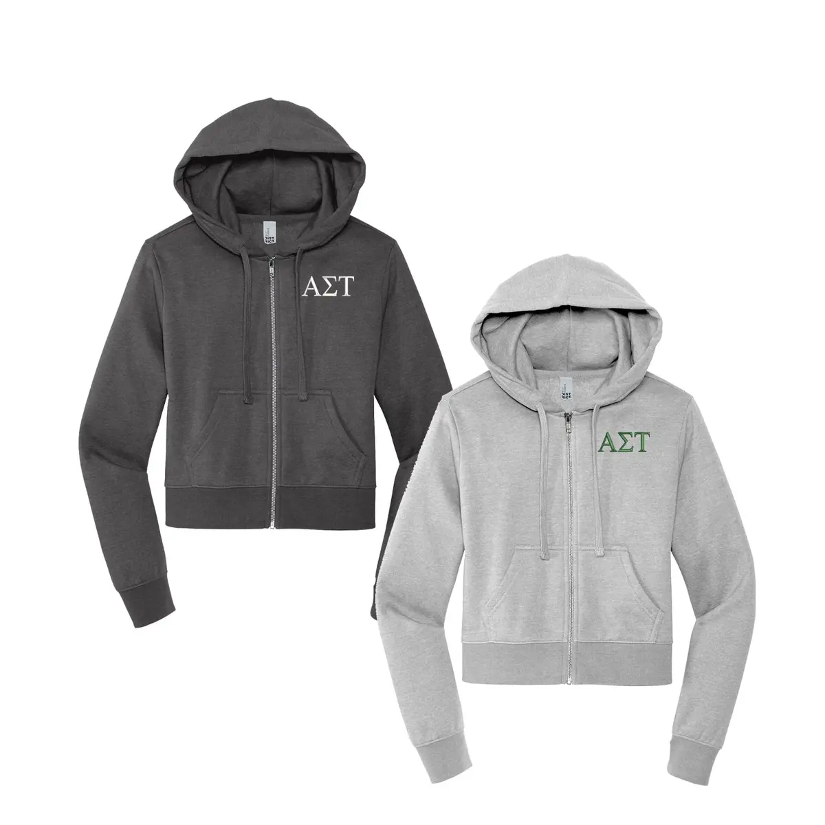 Alpha Sigma Tau Cropped Zip Up Hoodie 1
