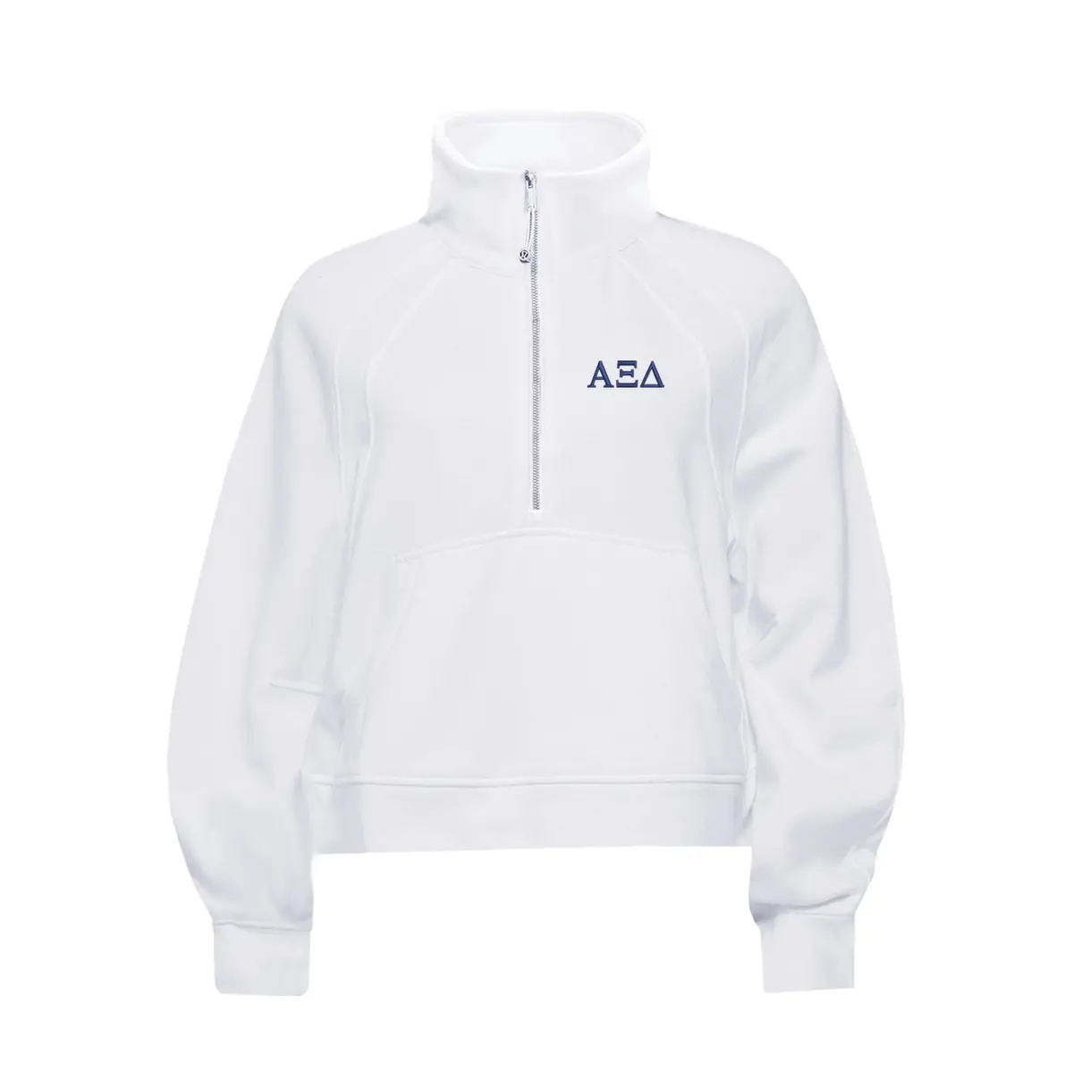 Alpha Xi Delta Lululemon Scuba Oversized Funnel-Neck Half Zip - White 1