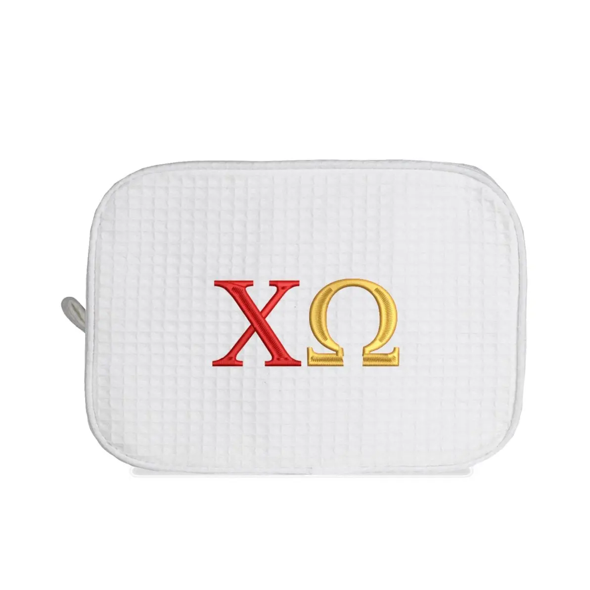 Chi Omega Waffle Weave Cosmetic Bag 1
