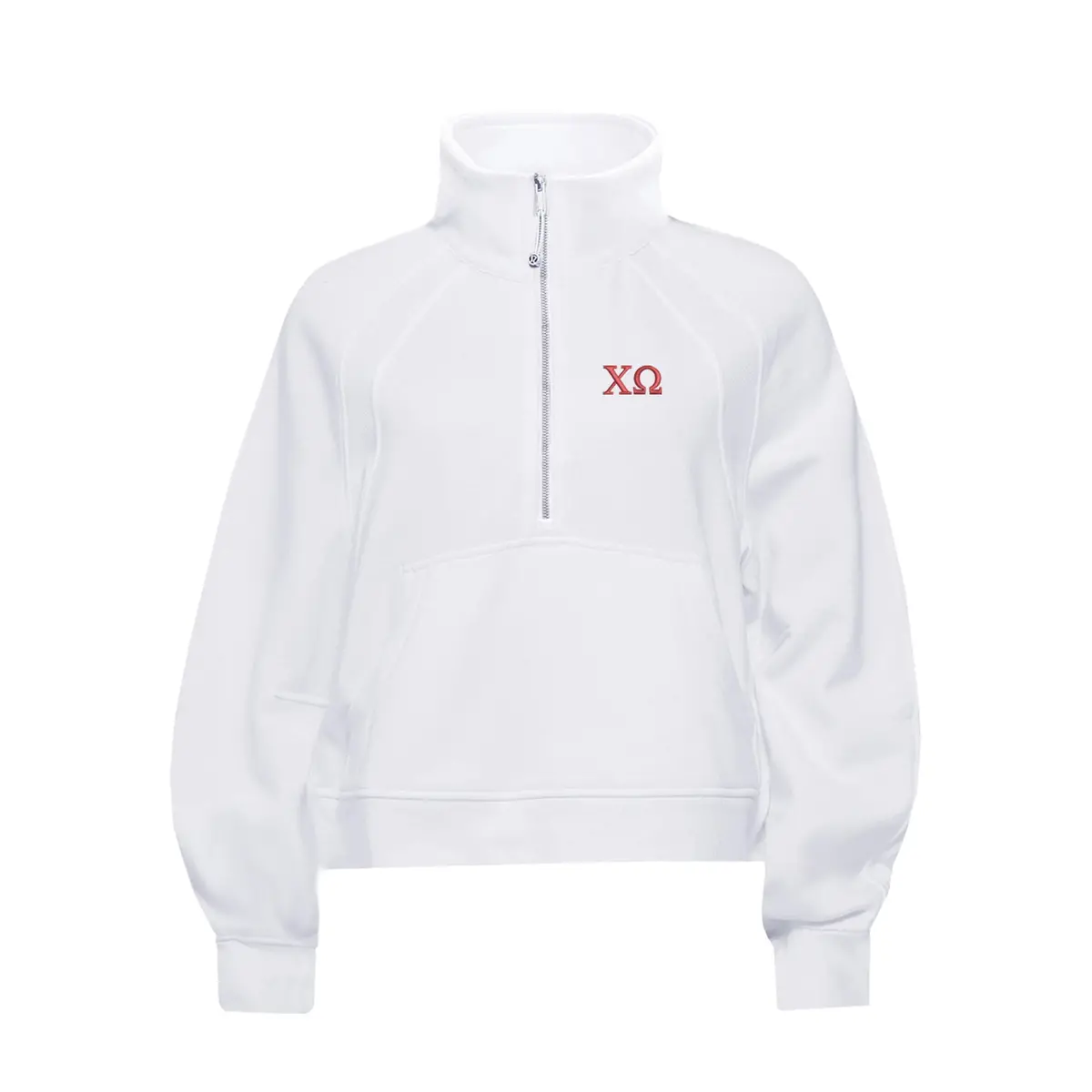 Chi Omega Lululemon Scuba Oversized Funnel-Neck Half Zip - White 1