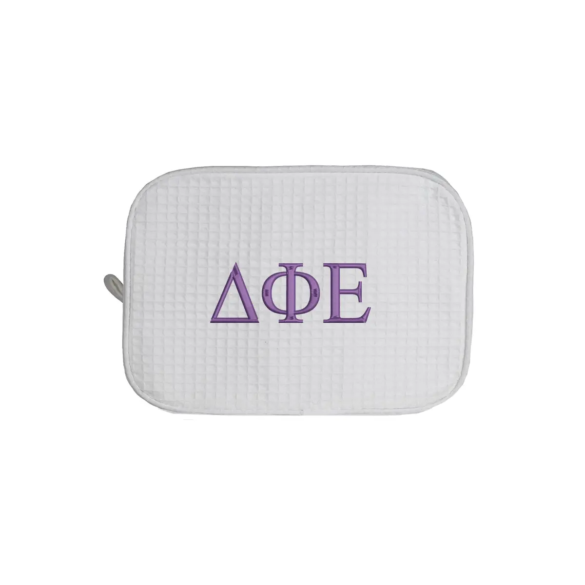 Delta Phi Epsilon Waffle Weave Cosmetic Bag 1