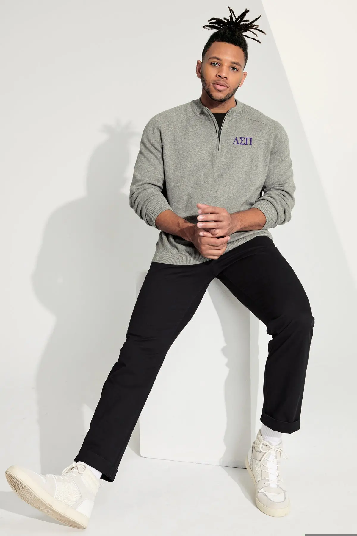 Delta Sigma Pi 1/4-Zip Monogrammed Sweater 1