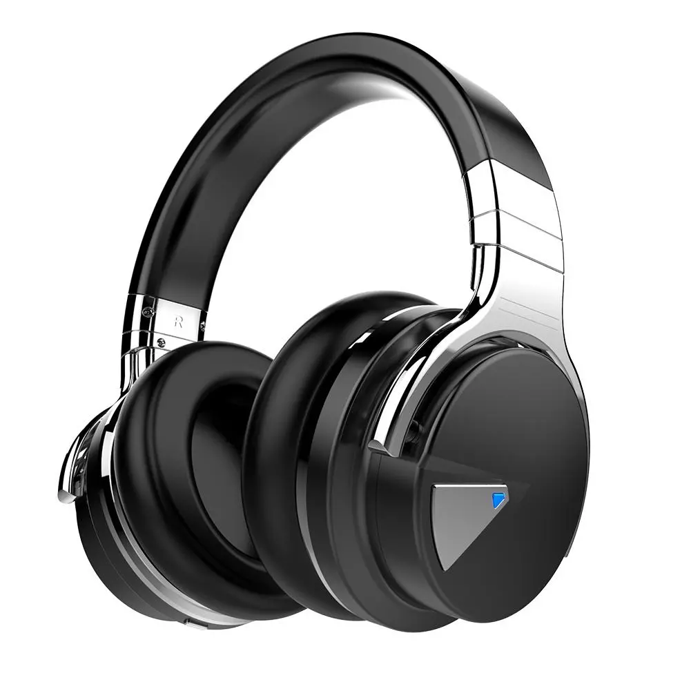 E7 Active Noise Cancelling Bluetooth Over-Ear Headphones, Black 1