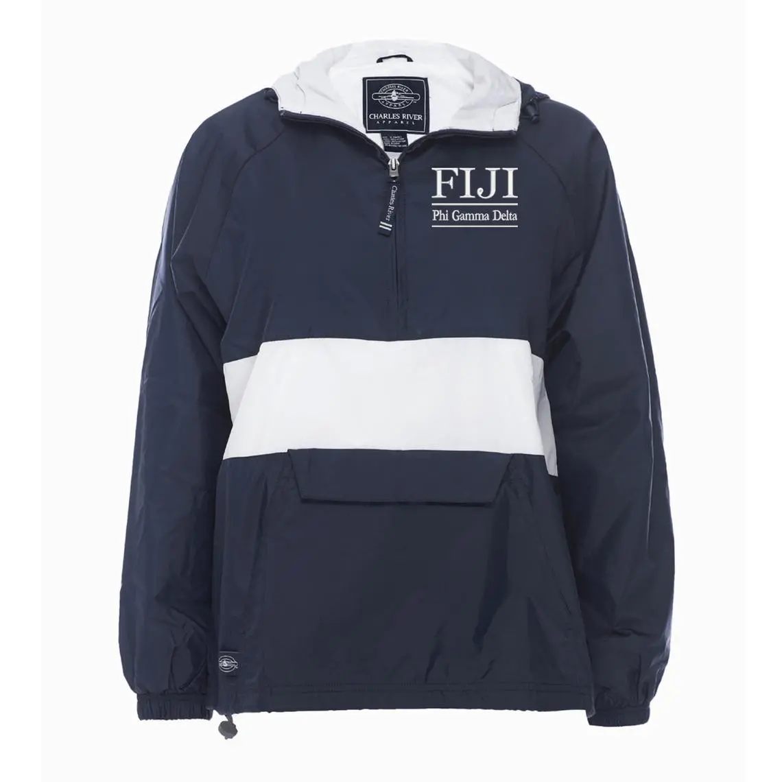 Phi Gamma Delta Rugby Striped Lined Windbreaker 1