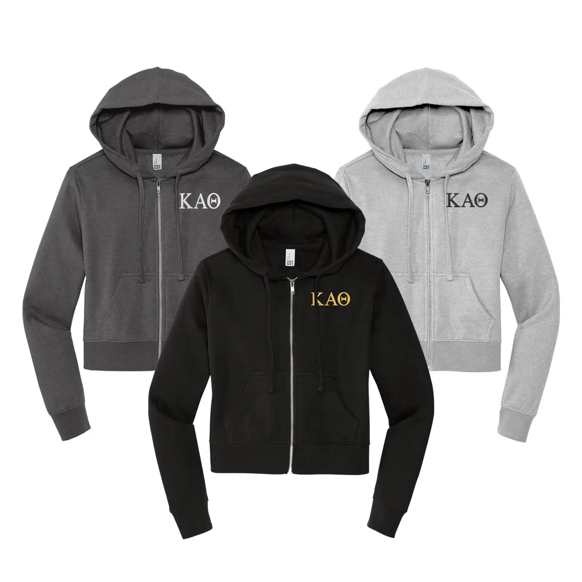 Kappa Alpha Theta Cropped Zip Up Hoodie 1