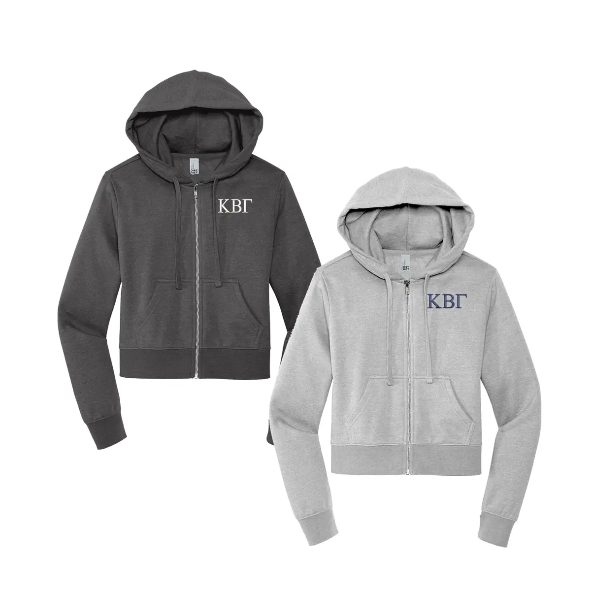 Kappa Beta Gamma Cropped Zip Up Hoodie 1