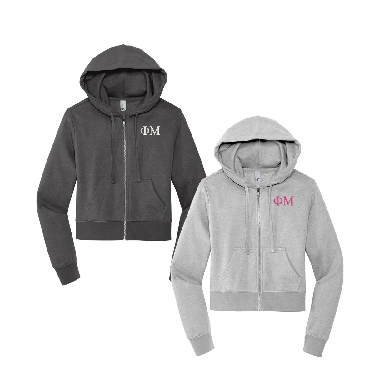 Phi Mu Cropped Zip Up Hoodie 1