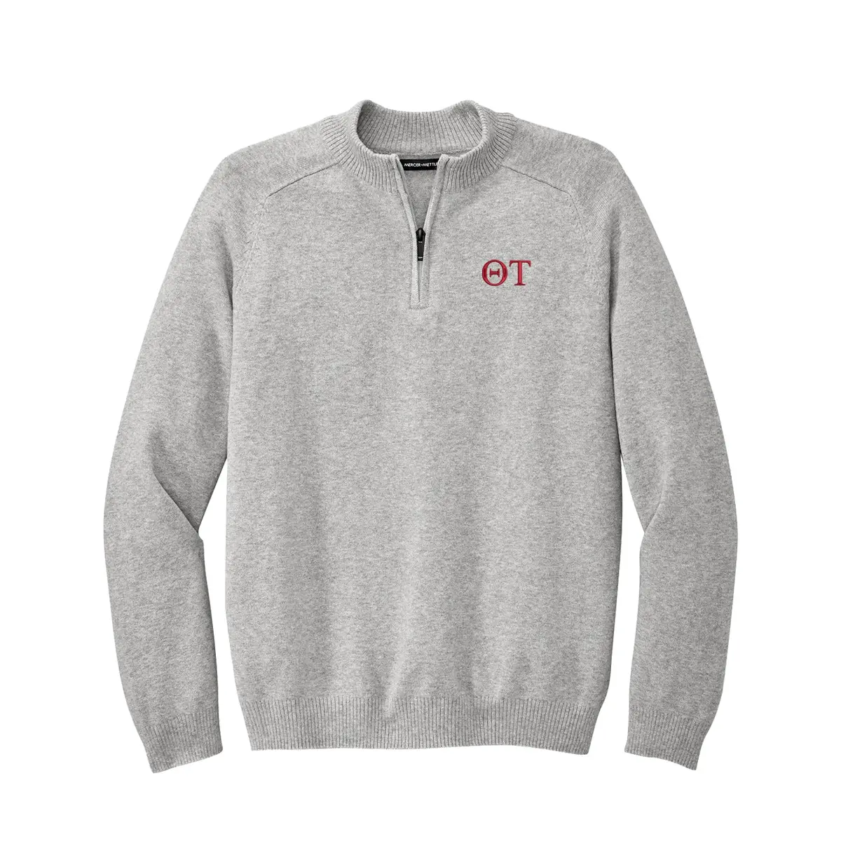 Theta Tau 1/4-Zip Monogrammed Sweater 1