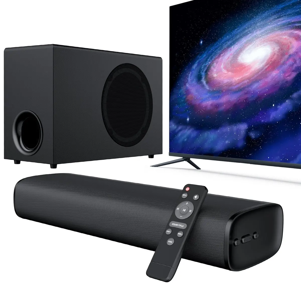 Upgraded Bluetooth Sound Bar For Tv With Subwoofer, Deep Bass, Arc/Optical/Aux/Bluetooth Connect, Surround Sound System For Pc/Gaming/Projectors/Gift 1
