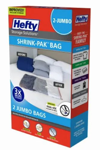 Hefty Hftpdq-7048463 2-Pack Of Jumbo Shrink-Pak Clothes Storage Bags 1