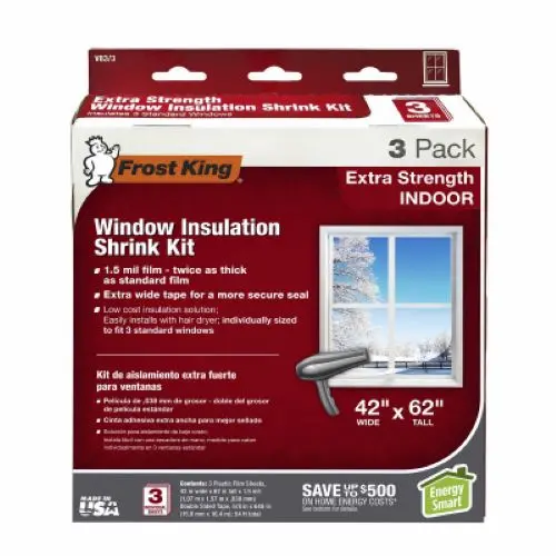Frost King V83/3 3-Pack Of 42" X 62" Extra Strength Indoor Window Insulation Kit - Quantity Of 4 1