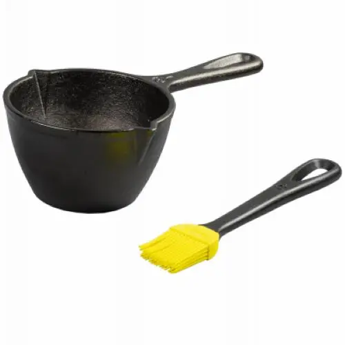 Lodge Mfg Lmpb21 Cast Iron Melting Pot & Brush - Quantity Of 2 1
