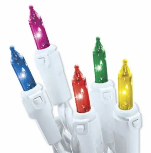 Holiday Wonderland 48601-88A 100-Count Multi-Color With White Cord Christmas Light Set - Quantity Of 9 1
