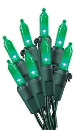 Holiday Wonderland 40845-88A 100-Count Green Led Mini Bulb Christmas Light Set - Quantity Of 8 1