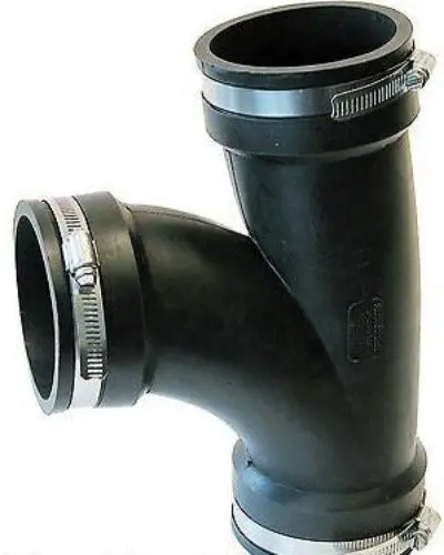 Fernco Pqt-300 3" 90 Degree Quick Qwik Plastic Pipe Coupling Tee - Quantity Of 5 1