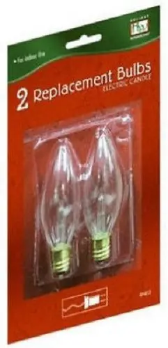Holiday Wonderland T-15-88 2-Pack Of Clear C7 Electric Brass Window Candle Replacement Bulbs - Quantity Of 18 1