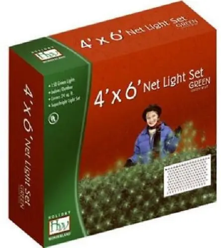 Holiday Wonderland 48957-88 150-Count 4' X 6' Green Net Shrub Christmas Lights - Quantity Of 4 1