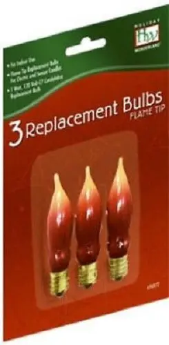 Holiday Wonderland 1080-88 3-Pack Of C7 Electric Flame Tip Window Candle Replacement Bulbs - Quantity Of 25 1