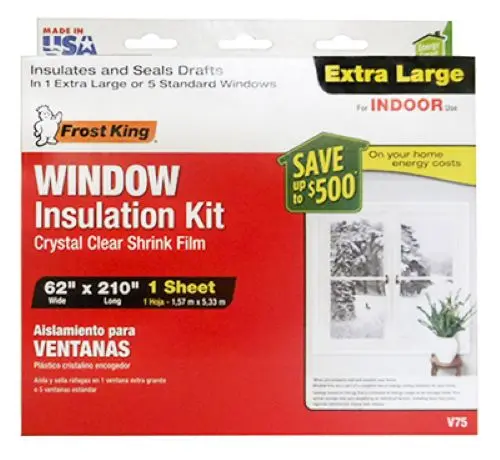 Frost King V75h 62" X 210" Indoor Extra Large Window Insulation Kit - Quantity Of 12 1