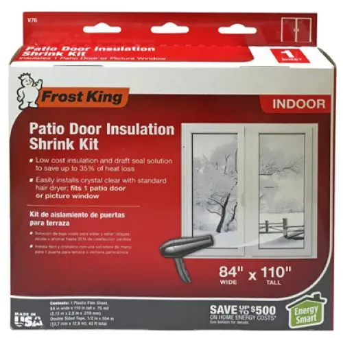 Frost King V76h 84" X 110" Indoor Insulation Kit For Patio Door Or Large Window - Quantity Of 12 1