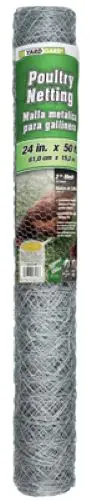 Midwest Air 308474B 24" X 50' Roll Of 2" Mesh Galvanized Poultry Netting 1