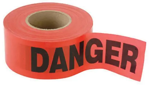 Hanson C H 16003 1000' Foot  X 3" 2Mm Roll Of Red Danger Vinyl Safety Tape - Quantity Of 8 1
