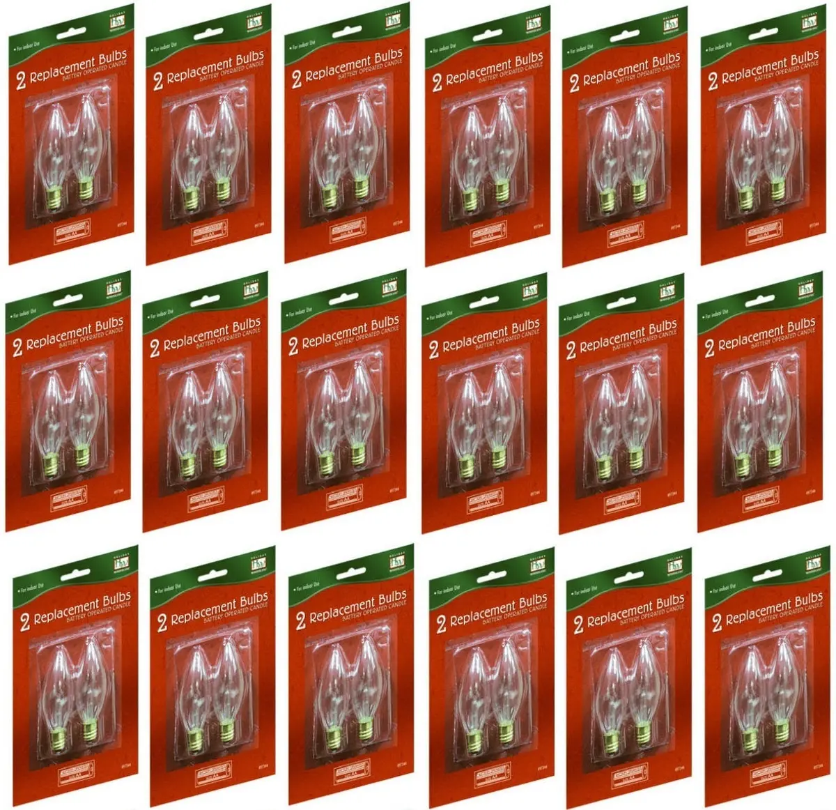 Holiday Wonderland T-16-88 2-Pack Of Battery Operated Window Candle Replacement Bulbs - Quantity Of 18 1