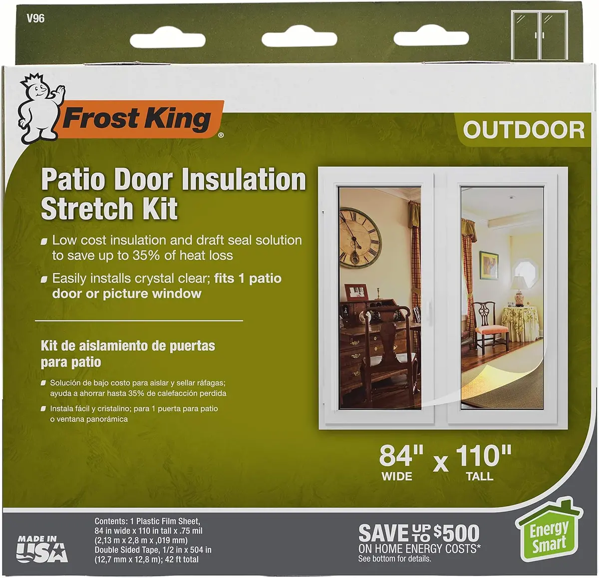Frost King V96h 84" X 110" Outdoor Patio Door Insulation Kit - Quantity Of 2 1